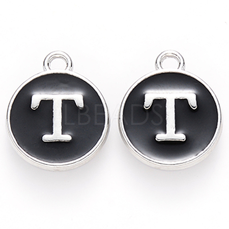 Platinum Plated Alloy Charms LS-ENAM-S118-02T-P-1