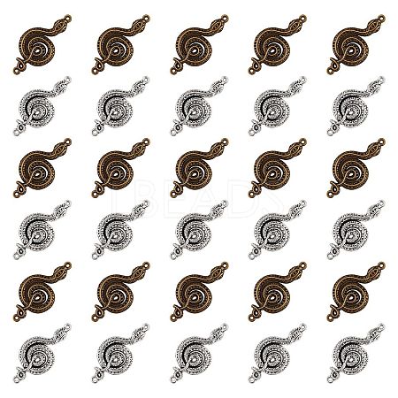 30Pcs 2 Style Tibetan Style Alloy Pendants TIBEP-SZ0001-09-1