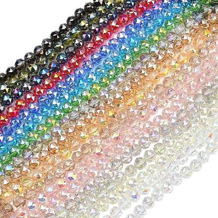 Transparent Electroplate Glass Beads Strands EGLA-N002-34C-B-1