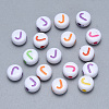 Craft Acrylic Horizontal Hole Letter Beads SACR-S201-11J-1