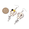 Halloween Theme Brass Dangle Earrings EJEW-JE06039-S-5