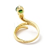 Cubic Zirconia Snake with Glass Wrap Adjustable Ring KK-H439-02C-G-3