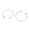 Rhodium Plated 925 Sterling Silver Cuff Earrings EJEW-H124-10P-2