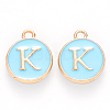 Golden Plated Alloy Enamel Charms X-ENAM-S118-04K-1