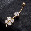 Brass Cubic Zirconia Navel Ring AJEW-EE0004-29A-1
