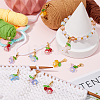 30Pcs Flower Glass & Natural & Dyed Malaysia Jade Locking Stitch Marker HJEW-SC0001-77-4