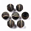 Painted Natural Wood Beads X-WOOD-T021-54A-M-2