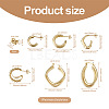 Yilisi 4Pair 4 Style C-shape Brass Stud Earrings DIY-YS0001-41-2