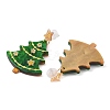 Glitter Star Christmas Tree Acrylic Dangle Stud Earrings EJEW-L203-12B-2