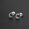 Brass Micro Pave Clear Cubic Zirconia Stud Earrings FS-WGC2F12-03-1