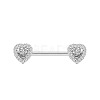 304 Stainless Steel Micro Pave Cubic Zirconia Nipple Rings WG2793F-04-1