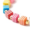 Square Resin Beaded Bracelet Sets for Mother and Kid BJEW-JB06784-6