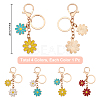 AHADERMAKER 4Pcs 4 Colors Alloy Enamel Pendants Keychain KEYC-GA0001-24-2