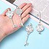 Tibetan Style Alloy Key Pendant Cabochon Bezel Settings PALLOY-J494-51AS-5