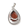 Natural Red Jasper Pendants G-B033-04P-21-3