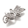 Brass Micro Pave Clear Cubic Zirconia Pendants ZIRC-C020-36P-3