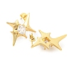 Star Shape Rack Plating Brass Micro Pave Cubic Zirconia Stud Earrings EJEW-P240-02G-2