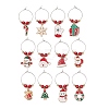 Christmas Alloy Enamel Wine Glass Charms AJEW-JO00258-1