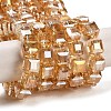 Electroplate Glass Beads Strands EGLA-D018-8x8mm-49-2