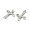 Brass Micro Pave Clear Cubic Zirconia Pendants KK-E068-VF239-3