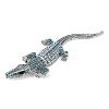 Alloy Rhinestones Alligator Brooches JEWB-S022-07C-2