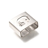 Letter Style 304 Stainless Steel Square Slide Charms STAS-L132-20G-2