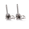 Non-Tarnish 304 Stainless Steel Stud Earring Settings STAS-B004-02P-A-1