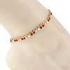 304 Stainless Steel Enamel Flat Round Tassel Anklets for Women AJEW-AN00871-5