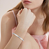 6Pcs C-Shaped 201 Stainless Steel Grooved Cuff Bangles STAS-BBC0008-40-7