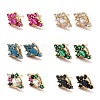 Paw Print Sparkling Cubic Zirconia Stud Earrings for Her ZIRC-C025-11G-1