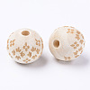 Unfinished Natural Wood European Beads WOOD-S057-023B-2