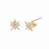 Brass Micro Pave Clear Cubic Zirconia Stud Earring Findings KK-S364-139-2