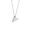 1pc Brass Chain with Alloy Letter Pendants Necklaces NJEW-LP0001-41V-P-1