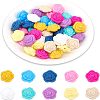 40Pcs 10 Colors Food Grade Eco-Friendly Silicone Focal Beads SIL-CA0001-46-1