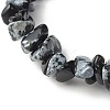 Natural Snowflake Obsidian Chip Bead Stretch Bracelets for Children BJEW-JB06388-06-4