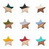 Beadthoven 18Pcs 9 Colors Resin & Walnut Wood Pendants RESI-BT0001-08-2