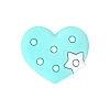 Heart with Star Food Grade Eco-Friendly Silicone Focal Beads PW-WG85558-07-1