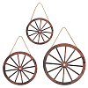 Natural Wood Hanging Wall Decorations Set HJEW-WH0047-22-1