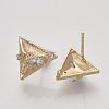Brass Cubic Zirconia Stud Earring Findings X-KK-S350-027-2