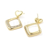 Rack Plating Brass Micro Pave Cubic Zirconia Studs Earrings EJEW-B047-03G-09-2