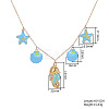 Ocean 304 Stainless Steel Enamel Sea Horse Shell Starfish Pendant Bib Necklaces for Women WG1595B-01-4