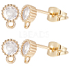 Beebeecraft 10Pcs Flat Round Brass Cubic Zirconia Stud Earring Findings KK-BBC0012-73-1