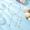 Handmade Natural Labradorite Beaded Chains Earring & Necklaces Sets SJEW-JS01342-03-1