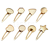 8Pcs 8 Styles Alloy Alligator Hair Clip Finding PHAR-CJ0001-03-7