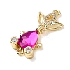 Brass Micro Pave Clear Cubic Zirconia Fish Links Connector Charms KK-K375-26G-20-2