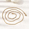 2MM Unisex 304 Stainless Steel Rope Chain Necklaces NJEW-P395-16G-1