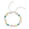 Cowrie Shell and Gemstone Beads Anklets AJEW-AN00594-1