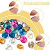 160Pcs 8 Colors Glass Charms RGLA-FS0001-24-2