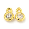 925 Sterling Silver Pave Clear Cubic Zirconia Flat Round Charms STER-B005-01G-1