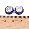 Polymer Clay Rhinestone European Large Hole Beads with Silver Color Plated Brass Cores FPDL-R002-03-4